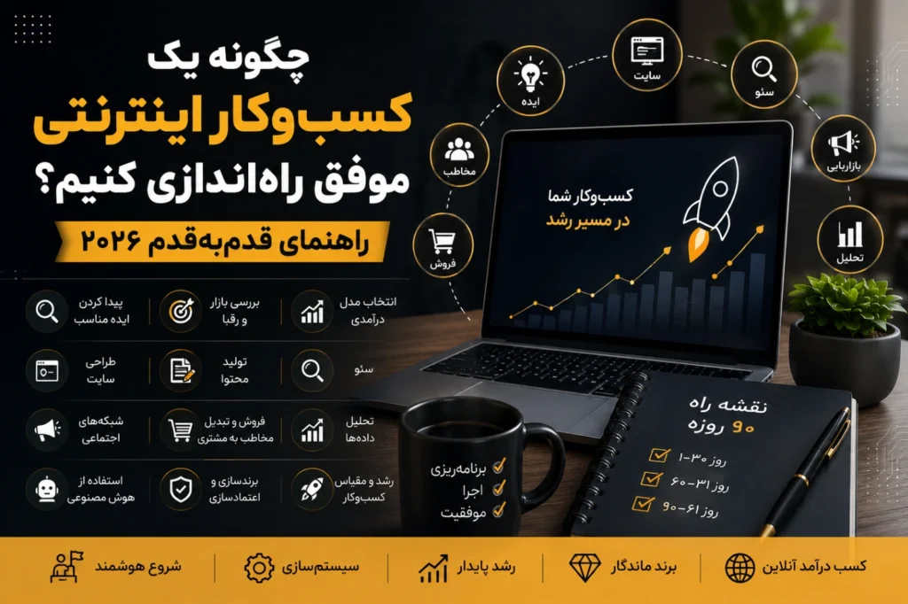 چگونه یک کسب_وکار اینترنتی موفق راه_اندازی کنیم؟ راهنمای قدم_به_قدم ۲۰۲۶